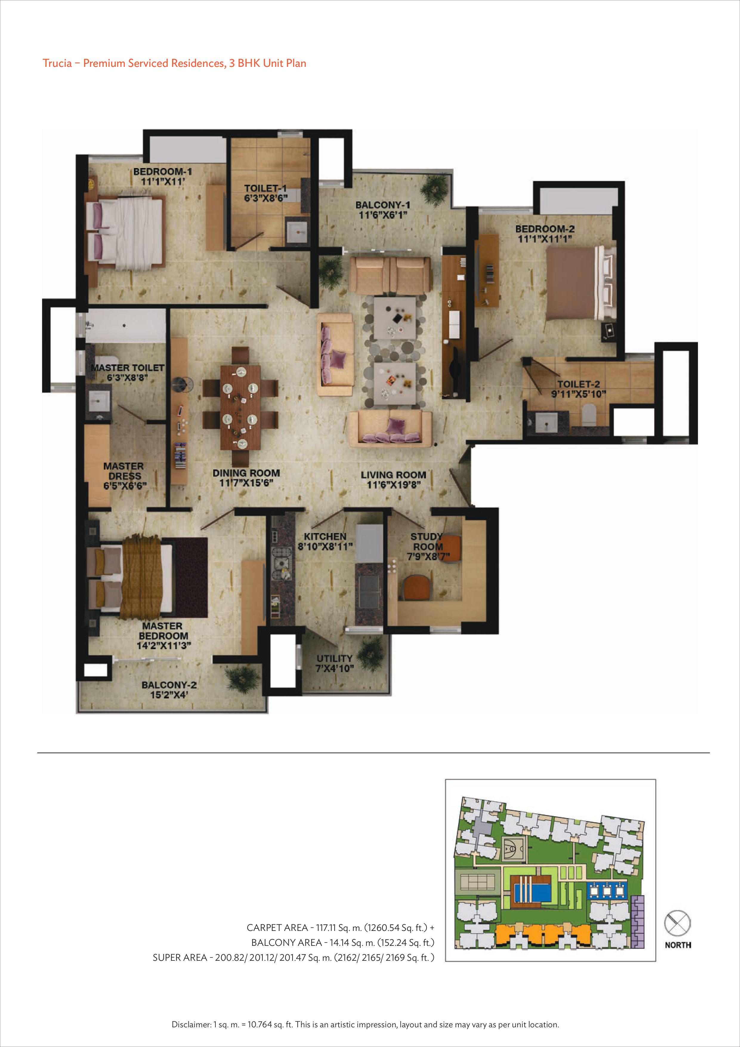 Wave Trucia 3 BHK 2162